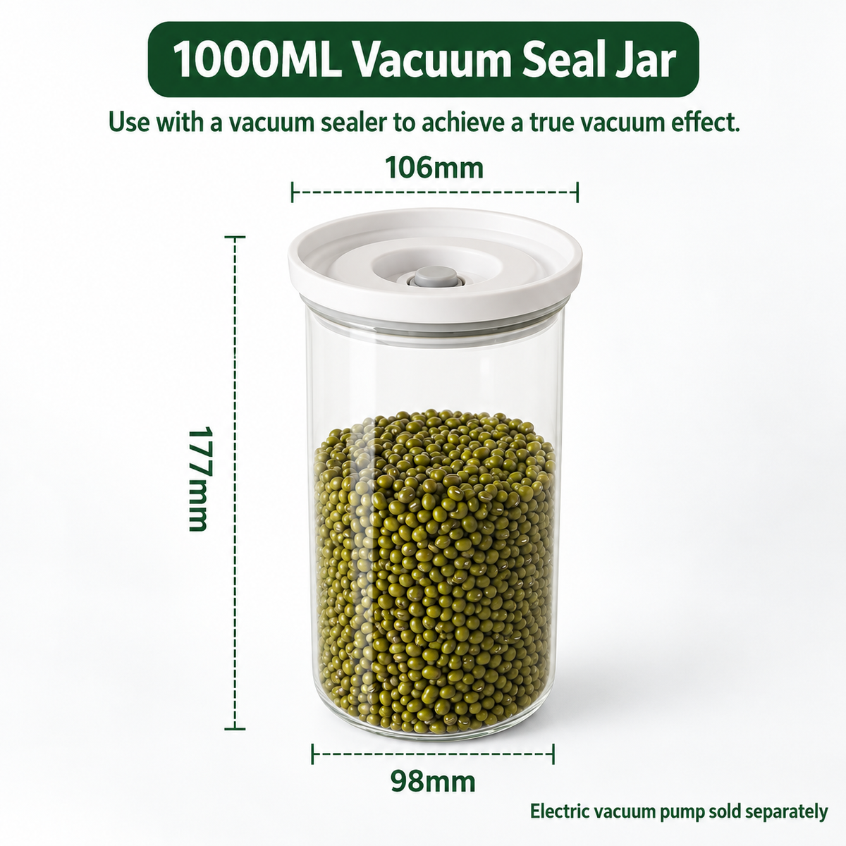 StillPantry™ Vacuum Glass Container