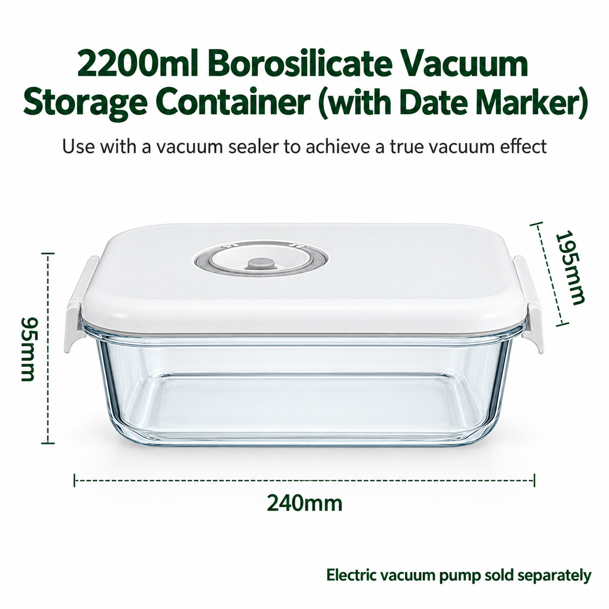 3 x Vacuum Glass Container