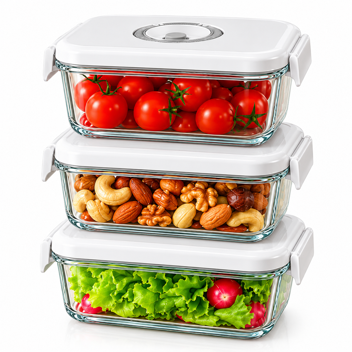 3 x Vacuum Glass Container