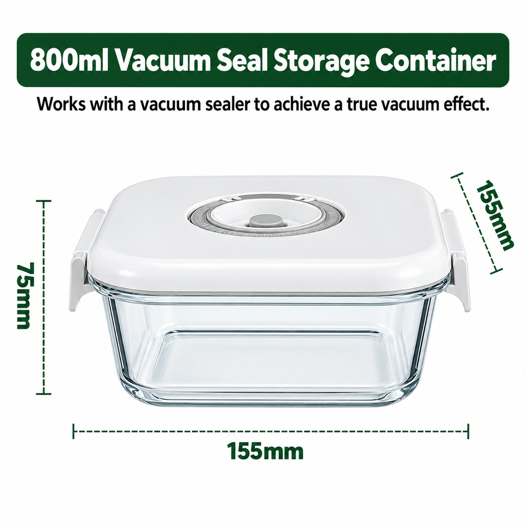 3 x Vacuum Glass Container