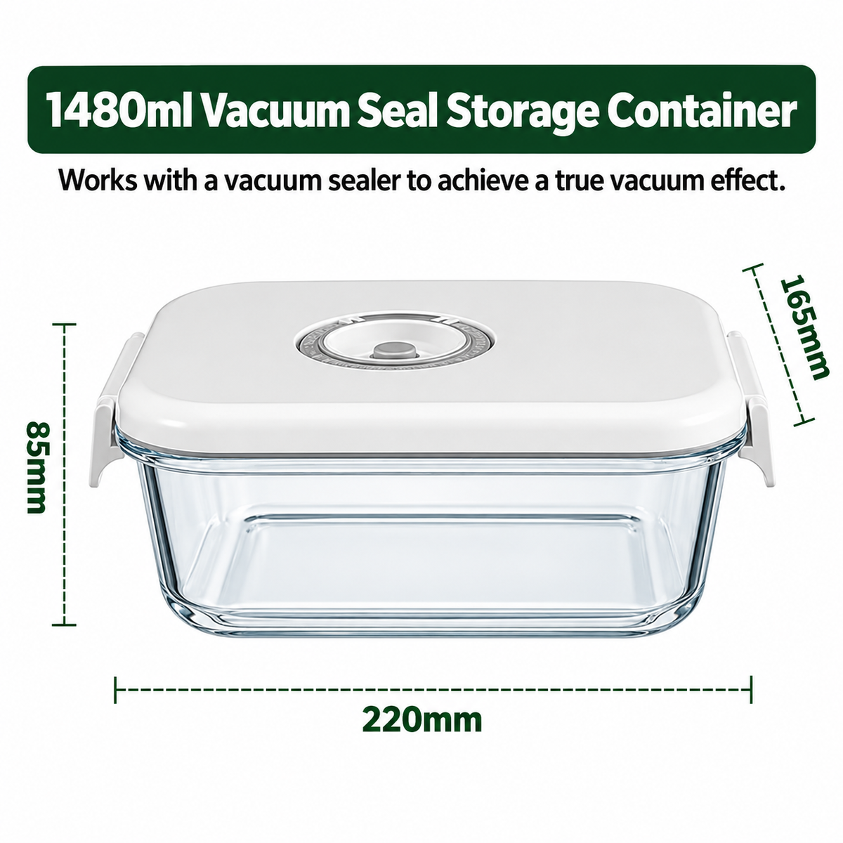 3 x Vacuum Glass Container
